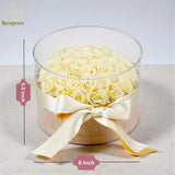50 cream preserved roses with acrylic cover — Floragram luxury rose box Canada