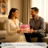 Couple with Floragram pink preserved roses — romantic gift Canada