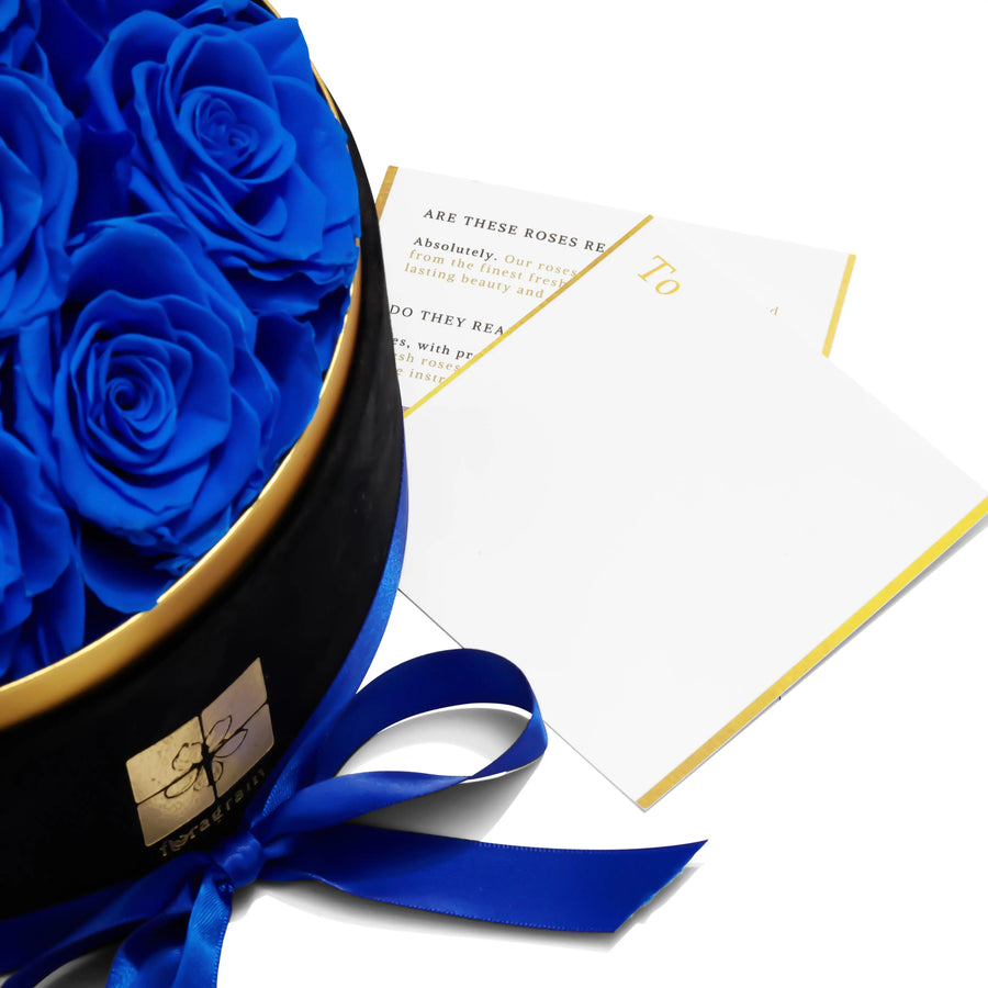 Floragram blue preserved roses velvet gift box — luxury gift Canada